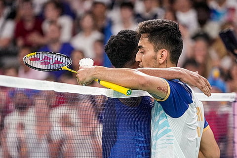 Lakshya Sen and HS Prannoy greet each other